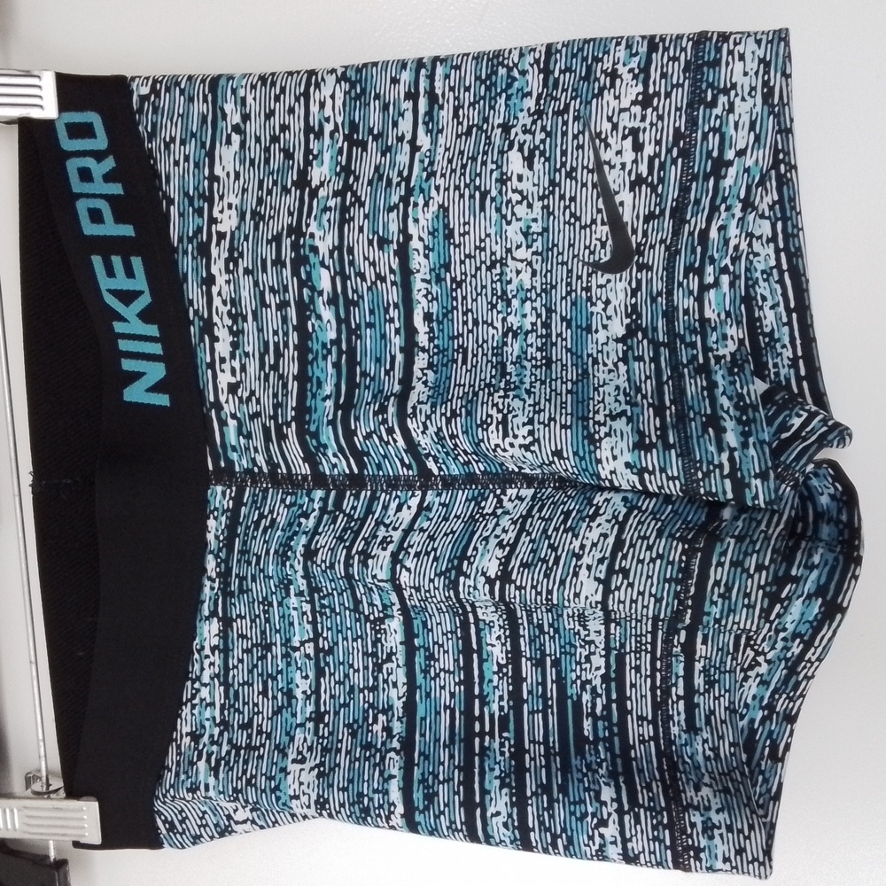 Nike Pro Dri-Fit Women’s Compression Shorts, Blue and Black, Size XS